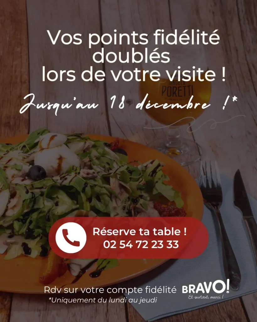 Vos points fid&eacute;lit&eacute; doubl&eacute;s !